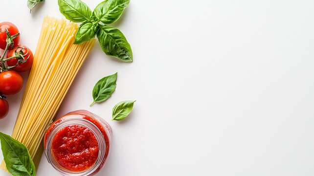  Supermarket flyer layout with spaghetti and tomato sauce