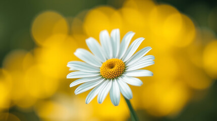 White Daisy Bloom Yellow Bokeh Nature Backdrop background