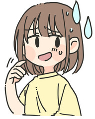 苦笑い　女性