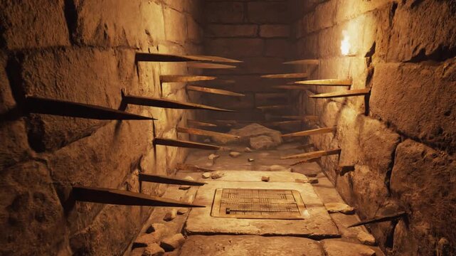 Traps inside a pyramid.