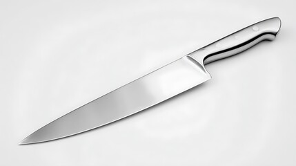 Stainless steel kitchen knife isolated on the white background 