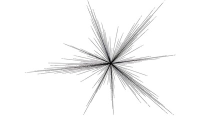 Fototapeta premium Dynamic Monochromatic Starburst Textured Black Lines Exploding from Center.