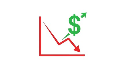 Financial Decline and Potential Growth Dollar Sign with Upward Arrow.