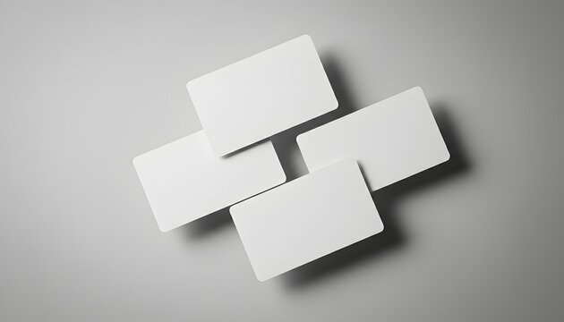 Blank business cards on a grey surface