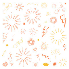 Celebration elements graphic fireworks stars lightnings party design festive drawing illustration art