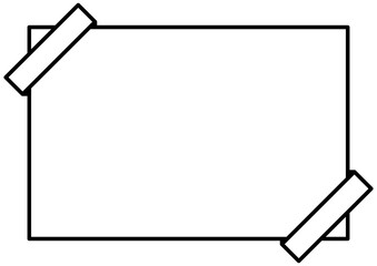 シンプルフレームと下部に折り返した帯（リボン、線画）