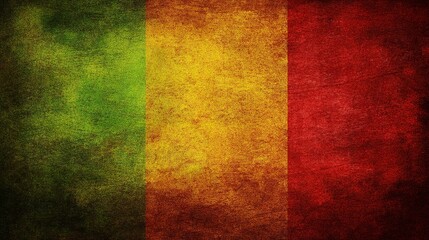 Grunge texture background with vibrant green, yellow, and red gradient, rough distressed surface, bold color blend for creative design, art projects, or decorative applications with edgy aesthetic.