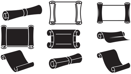 Modern minimalist certificate scroll — sleek award scroll icon for accreditation, certification and professional recognition in corporate design