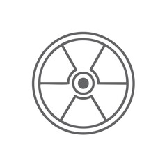 Fototapeta premium Radiation hazard warning symbol icon on a white background