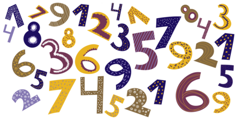 numbers set. hand drawn numbers. numbers. vector illustration