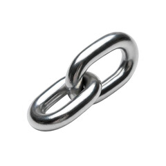 Obraz premium Close up of a shiny silver metal chain link isolated on a black background with studio lighting highlighting the texture and metallic sheen of the interconnected rings creating a sense of strength