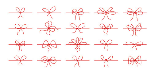 Fototapeta premium 2510.m05.i029.n024.F.c07.Doodle gift bow. Vector set.eps