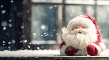 Snowy Santa doll awaits New Year magic