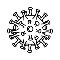 Illustration of a coronavirus cell isolated on, representing the viruss structure and impact