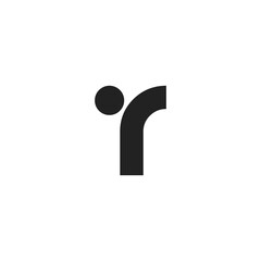 R dot  letter logo alphabet icon design
