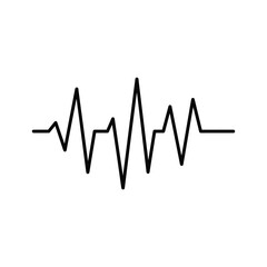 Heartbeat icon isolated on, representing life, health, and cardiovascular activity