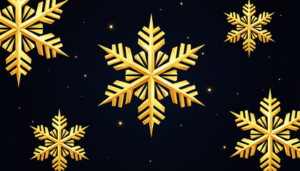 Christmas card with gold snowflake
