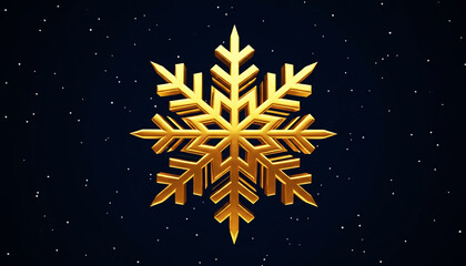Christmas card with gold snowflake
