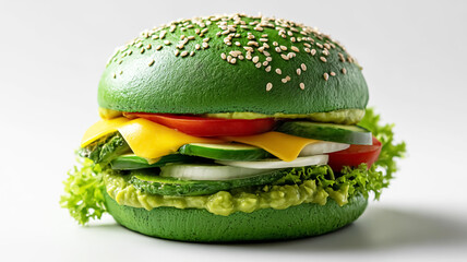 Vegetarian green burger. Healthy food concept. World Vegan Day