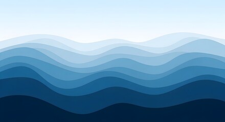 Abstract blue waves gradient background texture illustration