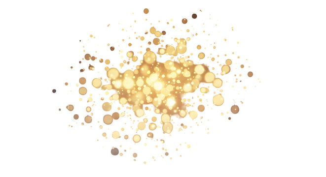 A cluster of small soft-glow light dots spread randomly, isolated on transparent background.