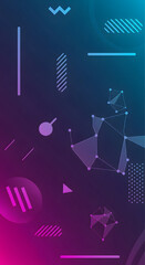  Futuristic Neon Gradient Tech Background smooth holographic light, minimal abstract shapes, high-contrast glow