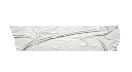 A transparent-style adhesive tape piece with visible wrinkles, isolated on transparent background.