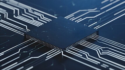 Central processing unit connecting complex circuit pathways.