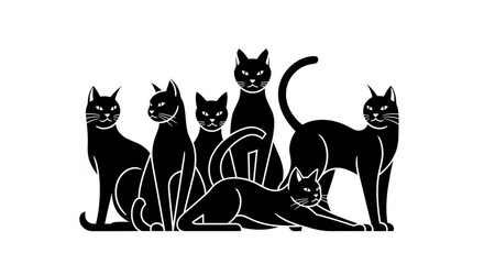 Naklejka premium vector illustration of a cats