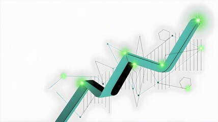 Futuristic rising analytics line showcasing innovative data growth, digital progress, and modern technological performance trends.