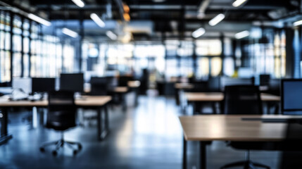 Fototapeta premium blurred background of a modern open-space office interior 
