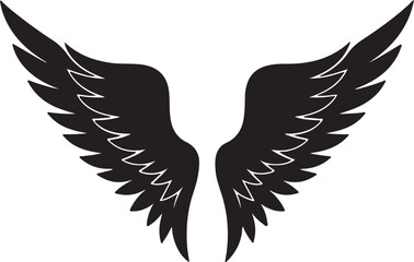 angel wings silhouette vector illustration
