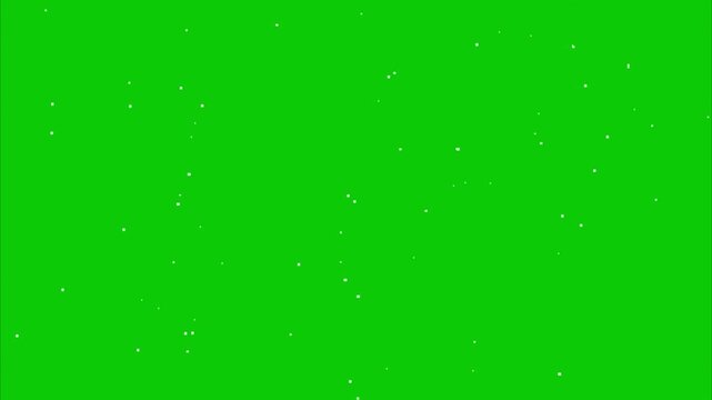 Snow Falling Down Slowly 4k Animation on Green Screen. Snow Falling on Chroma Key Background 4k Stock Video