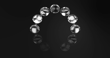 Unique GOLD circular eliptical loader animation on black. Metallic shining luxury conceptual website and software processing clip. Loading circle indicator. Computer hang screen Dotter progress bar