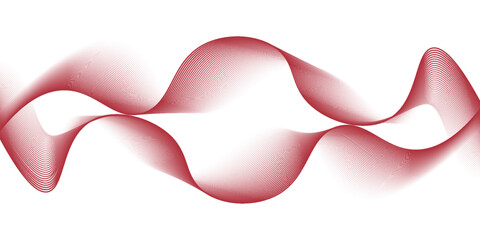 Vector abstract red background with dynamic red waves, lines and particles.