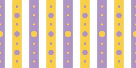 Repeating pattern of vertical stripes with alternating colors and circles of varying sizes