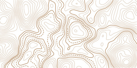 Fototapeta premium Topographic map pattern background vector. Abstract line contour mountain terrain map background. The concept of a conditional geography scheme and contour line map image. 