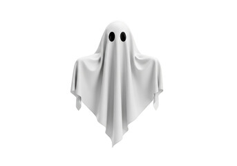 Spooky ghost costume isolated on white background