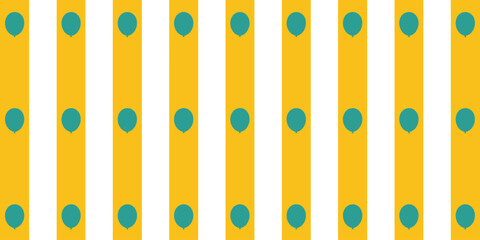 Pattern of teal balloons on gold and white stripes forming a repeating design across the entire image