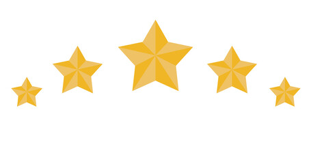 Gold 5 Star rating animated shapes on plain bg. Rating five stars, review concept animation. Gold Star award special Success and performance evaluation. Customer service feedback luxury bg.