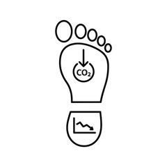 Footprint with co2 reduction and graph isolated on