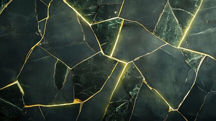 Luxurious dark marble texture with glowing gold veining creating an elegant and modern abstract background design