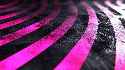 Abstract background with vibrant pink curved lines on a textured dark surface creating a modern and dynamic design.