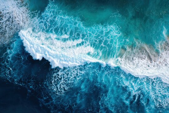Aerial view of crashing waves (2)