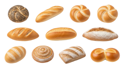 Artisan Bread Variety: A delightful assortment of freshly baked artisan breads, each showcasing unique shapes and textures, appealing to the eye and promising a culinary adventure.