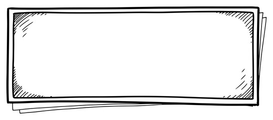 Hand Drawn Rectangular Banner Frame Sketch Vector Background