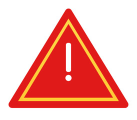Warning Icon with Red Triangle and Yellow Border and Exclamation