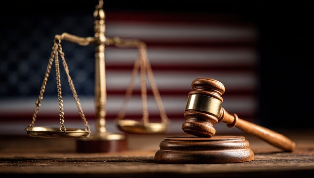 Justice Scales and Gavel - Powered by Adobe