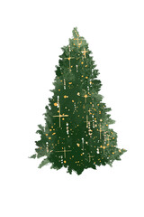 Elegant Christmas Tree – Watercolor Illustration