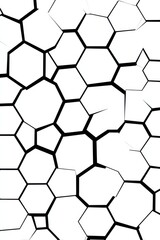 Abstract geometric pattern of interlocking hexagons in black and white for modern design